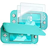 ProCase Nintendo Switch Lite Flip Cover with 2 Pack Tempered Glass Screen Protectors, Slim Protective Flip Case with Magnetically Detachable Front Cover for Nintendo Switch Lite 2019 -Turquoise