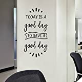 Today Is A Good Day Wall Art, Positive Inspirational Quotes Decals and Sayings Stickers, 12"x24" Black