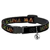 Buckle-Down Breakaway Cat Collar - HAKUNA MATATA Black/Lion King Scenes - 1/2" Wide - Fits 8-12" Neck - Medium