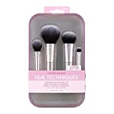 Real Techniques Limited Edition Luminous Glow Mini Makeup Brush Set, Holiday Gift Set, Pink, Stocking Stuffer, 4 Count