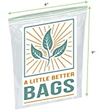 A Little Better Biodegradable Sandwich Bags - Alternative to Compostable Sandwich Bags or Paper Sandwich Bags - Resealable, XL Sandwich Quart Ziplock Bags - Freezer Safe Food Storage [6x9”, 100 Count]