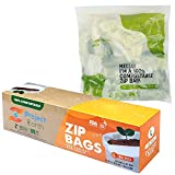 Compostable Zip Bags, 50 Count Gallon | Freezer, Sandwich, Food Storage & More | Resealable Lock | Biodegradable Responsible Product |