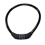 Sanwo Security Bike Lock 4 Digit Resettable Combination Cable Lock for Bicycle, 2 Feet x 1/2 Inch (Black)