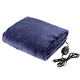 Electric Car Blanket-Outdoor Heated 12V Travel Throw-Fleece, 3 Settings, Auto Shutoff-for Road Trips, Tailgating, Camping and More by Stalwart-(Blue)