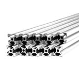 10 Pack Zyltech Silver 2020 T Slot Aluminum Extrusion for 3D Printer and CNC - 10X 1M