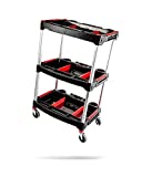 Adam's Standard Detailing Cart - Custom Mobile Rolling Utility Detailing Tool Cart Organizer For Garage DIY Home Projects - Extra Storage Shelving For Mechanics & Detailers During Repairs Car Wash/Wax