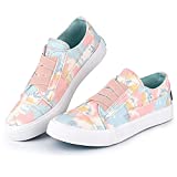 JENN ARDOR Women's Fashion Canvas Shoes Low Top Slip On Sneakers Comfortable Walking Shoes