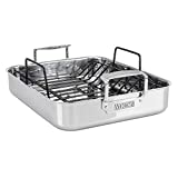 Viking Culinary 3-Ply Stainless Steel Roasting Pan | Includes a Nonstick Rack | Dishwasher, Oven Safe | Works on All Cooktops including Induction