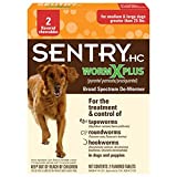 SENTRY HC WORM X PLUS 7 Way De-Wormer (pyrantel pamoate/ praziquantel), for Medium and Large Dogs over 25 lbs, 2 Count
