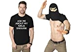 Mens Ask Me About My Ninja Disguise Flip T Shirt Funny Costume Graphic Humor Tee (Black) - XXL