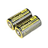 2X Nitecore IMR 18350 NI18350A 700mAh 3.7V Button Top Rechargeable Battery (This is NOT a Replacement for CR123A)
