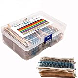 Kookantage 130 Values 1/4w Metal Film Fixed Resistor Kit 2600pcs 1 Ohm-3M Ohm ±1% Tolerance 0.01 MF Through Hole Resistors Assortment Current Limiting Rohs Certificated