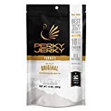 Perky Jerky Original Turkey Jerky, 14oz - Low Sodium - 10g Protein per Serving - Low Fat - 100% U.S. Sourced - Handcrafted, Tender Texture and Bold Flavor