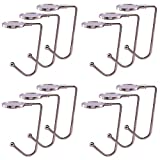 Senfei Clamp On Under Desk Hooks Save Space Metal Hook for Table to Hang Handbags Purse Backpack Headsets Bags 12 Pieces