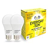 Norb NorbEVERYDAYSUN Full Spectrum Light Bulb with Sun-Mimicking Technology for Energy, Mood & Performance, Supports Sleep/Wake Cycles, 5000K, 9W, Standard Base, 2 Pack, US Based, Budget-Priced