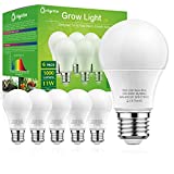 Grow Light Bulbs, Briignite LED Grow Light Bulb A19 Bulb, Full Spectrum Grow Light Bulb, Plant Light Bulbs E26 Base, 11W Grow Bulb 100W Equivalent, Grow Light for Indoor Plants, Seed Starting, 6 Pack