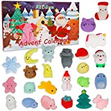 ATDAWN Christmas Advent Calendar 2021 with 24 Squishy Toys, Advent Calendar for Kids, Stocking Stuffer Toys, Countdown to Christmas Toy Calendars for Kids Toddlers Teen Boys and Girls