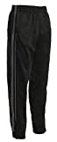 Gioberti Mens Athletic Track Pants with Ribbed Zipper Cuffs, Black/Charcoal, 2X Large