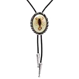 Bolo tie for Men- Unique Luminous Stone Native American White 3D Scorpion Animal Bolo ties Handmade