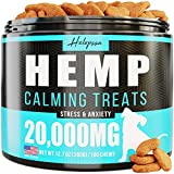 Hemp Calming Chews for Dogs with Anxiety and Stress - Made in USA - 180 Soft Dog Calming Treats - Storms, Barking, Separation - Valerian Root, L-Tryptophan, Chamomile - Hemp Oil - Dog Anxiety Relief