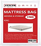 2 Packs Mattress Bag for Moving & Long-Term Storage Protection Cover - 4 mil Thick Heavy Duty Tear & Puncture Resistance Polyethylene Plastic Wrap Protector Reusable Bag,Size King