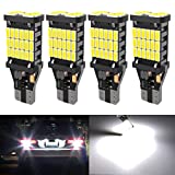 4PCS Super Bright 921 T15 912 W16W LED Reverse Lights, Error Free 904 Led 921 Bulbs 45SMD-4014 Chipsets, Newest 912 921 906 LED Car Bulbs For Car Truck Backup Reverse Lights, 1500 Lumens 6500K White