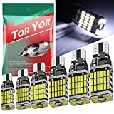 921 LED Bulbs 912 Reverse Lights Pack of 6, 6000K Xenon White CANBUS T10 T15 906 W16W 921K 922 Back-up, Replacement For Cargo Lights