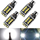 HX-CQHY 921 Led Car Bulbs Canbus No Error T15 Led Bulbs W16W 906 Led 912 Bulbs Upgraded 15-smd 3030 Chip T15 Led Car Bulbs for Backup Reverse Light (4PCS/pack)