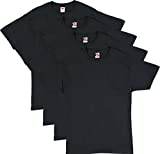 Hanes mens Essentials Short Sleeve T-shirt Value Pack (4-pack) athletic t shirts, Black, Medium US