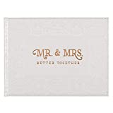 Wedding Guest Book Mr. & Mrs. Better Together White Padded Hardcover w/Inspirational Quotes Visitor Register Sign-in Book for Events