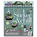 Sticker & Chill Sticker Book for Adults – 800+ Repositionable Clings Create Designs on 10 Spiral Bound Scene Pages – Easy, Fun & Stress Relieving Relaxation Activity – Succulents & Crystals Series