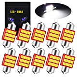 YEORO DE3175 6428 LED Bulb Super Bright 21SMD 3014 Chips 31mm CANBUS Festoon DE3021 DE3022 3175 LED Interior Dome Map Trunk Step Courtesy Lights.Xenon White.(10-Pack)