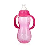 Nuby New 3 Stage Ultra Durable Tritan Grow with Me No-Spill Bottle to Cup, 10 Oz, Pink