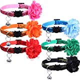 Lamphyface 6 Pack Cat Collar with Bell and Removable Flower Breakaway Adjustable for Cats Kitten