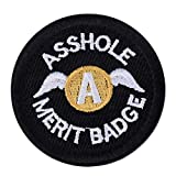U-LIAN Asshole Merit Badge Patch Embroidery Morale Tactical Patch Hook and Loop Molle Attachment