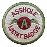 Antrix Asshole Merit Emblem Badge Patch Hook & Loop Asshole Military Tactical Patches-Dia 3.15" (Green)