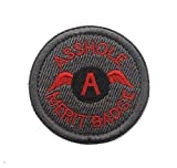 Asshole Merit Badge Tactical Hook and Loop Patch Funny Gift (Red)