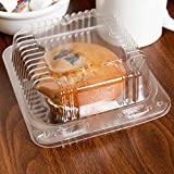 25 Clear Plastic Containers, 5" X 5" X 3.25" Square To Go Bakery Cookie Boxes For Packaging, Clear Hinged Lid Plastic Food Take Out Containers, Clamshell Sandwich - Cake – Dessert – Pastry Treat Boxes