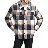Levi's Men's Cotton Shirt Jacket with Soft Faux Fur Lining and Jersey Hood, Skateboard Plaid, X-Large