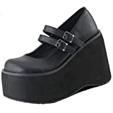 AOSPHIRAYLIAN Womens Platform Mary Janes Wedge Gothic Lolita Shoes Cosplay Uniform Dress Pumps Shoes