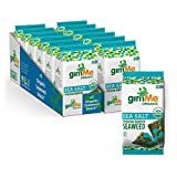 gimMe Organic Roasted Seaweed Sheets - Sea Salt - 12 Count Sharing Size - Keto, Vegan, Gluten Free - Great Source of Iodine and Omega 3’s - Healthy On-The-Go Snack for Kids & Adults