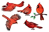 WIRESTER Decal Vinyl Wall Stickers Decoration for Home Office Living Room Wall Bathroom, Red Cardinal Birds