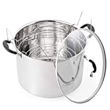 McSunley Water Bath Canner with Glass Lid, Induction Capable, 21.5Qt, Stainless Steel