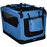 Amazon Basics Folding Portable Soft Pet Dog Crate Carrier Kennel - 30 x 21 x 21 Inches, Blue