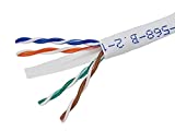 Monoprice 102273 Cat6 Ethernet Bulk Cable - Network Internet Cord - Stranded, 550Mhz, UTP, CM, Pure Bare Copper Wire, 24AWG, 1000ft, White