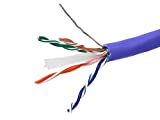 Monoprice Cat6A Ethernet Bulk Cable - Network Internet Cord - Solid, 550Mhz, FTP, CMR, Riser Rated, Pure Bare Copper Wire, 10G, 23AWG, No Logo, 1000ft, Blue