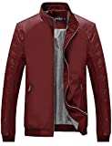 Tanming Men's Casual Slim Fit Lightweight Zip Up Softshell Bomber Jacket (Small, Red)