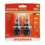 SYLVANIA - 9004 SilverStar Ultra - High Performance Halogen Headlight Bulb, High Beam, Low Beam and Fog Replacement Bulb, Brightest Downroad with Whiter Light, Tri-Band Technology (Contains 2 Bulbs)