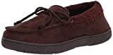 Hanes Men's Moccasin Slipper Shoe - Memory Foam with Indoor Outdoor Sole, Brown, X-Large