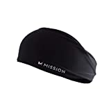 Mission Cooling Tapered Headband Cools When Wet, UPF 50, No Slip Black